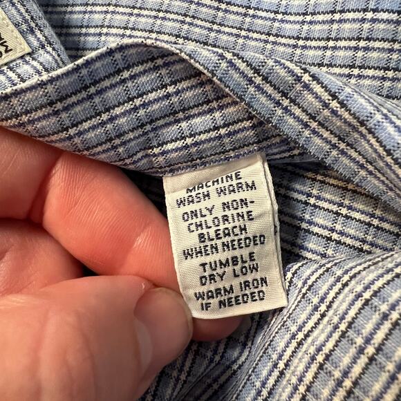 Ralph Lauren Custom Fit - Mens L L/S Button Down Oxford - Blue Gray White Plaid - Picture 7 of 13